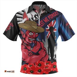 Melbourne Anzac Day Honor United In Spirit Zip Polo Shirt