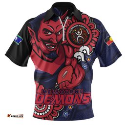Melbourne Power Through Generations NAIDOC Edition Zip Polo Shirt