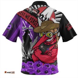 Essendon ANZAC Day Honor Purple Valor And Spirit Zip Polo Shirt