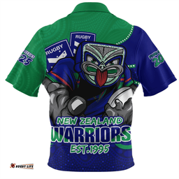New Zealand Warriors Battle For Glory Rugby Finals Edition Zip Polo Shirt