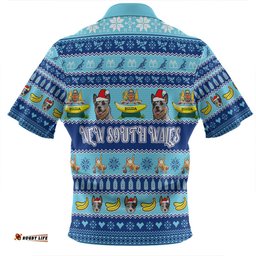 New South Wales Big Things Christmas Custom The Big Banana And Blue Heeler Zip Polo Shirt