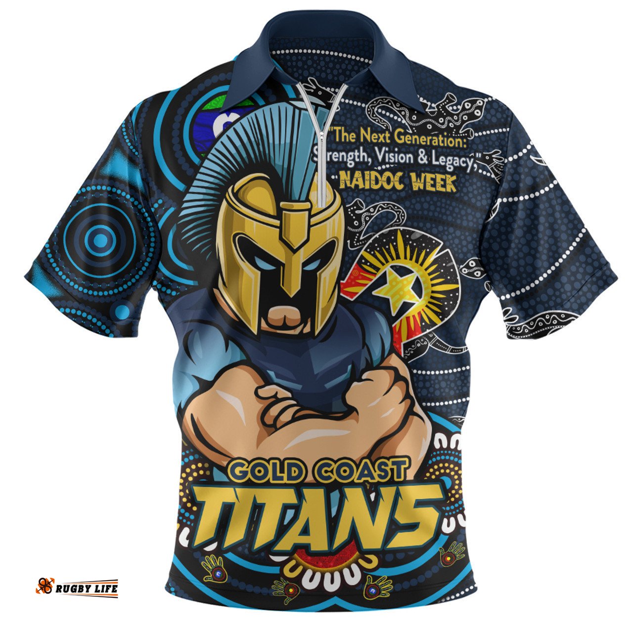 Gold Coast Titans Spirit Of NAIDOC Series Zip Polo Shirt