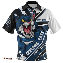 Geelong Cats Battlefield Glory Gear Zip Polo Shirt