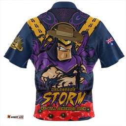 Melbourne Storm Ripped Legacy Of The Game The ANZAC Spirit Lives On Zip Polo Shirt