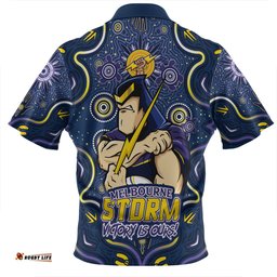 Melbourne Storm Aboriginal Pattern Inspired Victory Is Ours Zip Polo Shirt