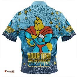 Gold Coast Titans Custom Team With Dot And Star Patterns For Tough Fan Zip Polo Shirt