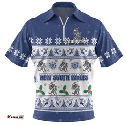 New South Wales Cockroaches Christmas Custom Special Ugly Christmas Zip Polo Shirt