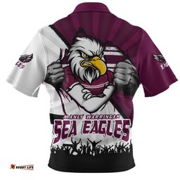 Manly Warringah Sea Eagles Fearless Soul Series Zip Polo Shirt