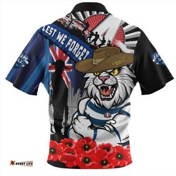 Geelong Cats Anzac Day Honor United In Spirit Zip Polo Shirt