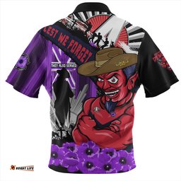 Melbourne ANZAC Day Honor Purple Valor And Spirit Zip Polo Shirt