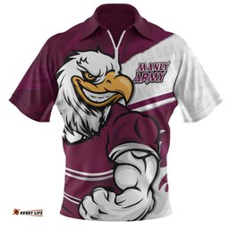 Manly Warringah Sea Eagles Defend The Pride Zip Polo Shirt