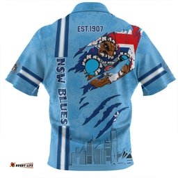 New South Wales Blues Happy Australia Day Flag Scratch Style Zip Polo Shirt