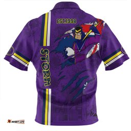 Melbourne Storm Happy Australia Day Flag Scratch Style Zip Polo Shirt