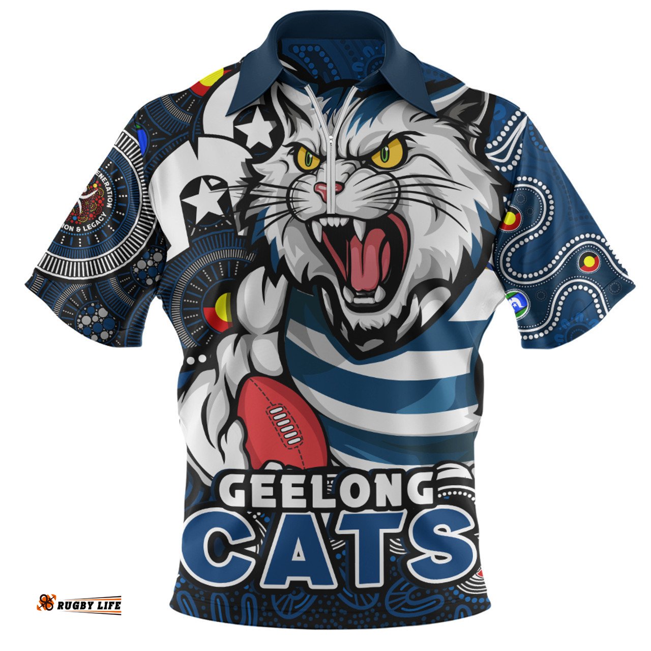 Geelong Cats NAIDOC Spirit Of Country Zip Polo Shirt