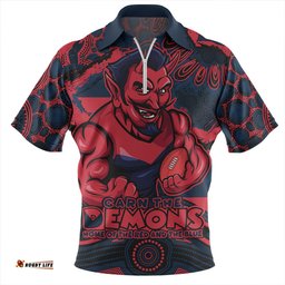 Melbourne Blazing Spirit Of Victory Zip Polo Shirt