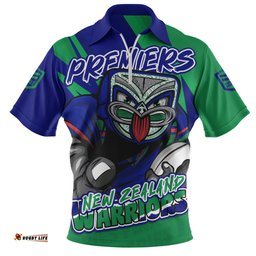 New Zealand Warriors Chasing Victory 2025 Final Series Pride Zip Polo Shirt
