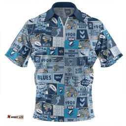 New South Wales Cockroaches Team Of Us Die Hard Fan Supporters Comic Style Zip Polo Shirt