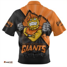 GWS GIANTS Breaking Through Fan Design Zip Polo Shirt