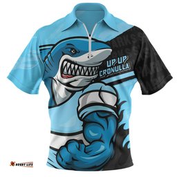 Cronulla Sutherland Sharks Defend The Pride Zip Polo Shirt