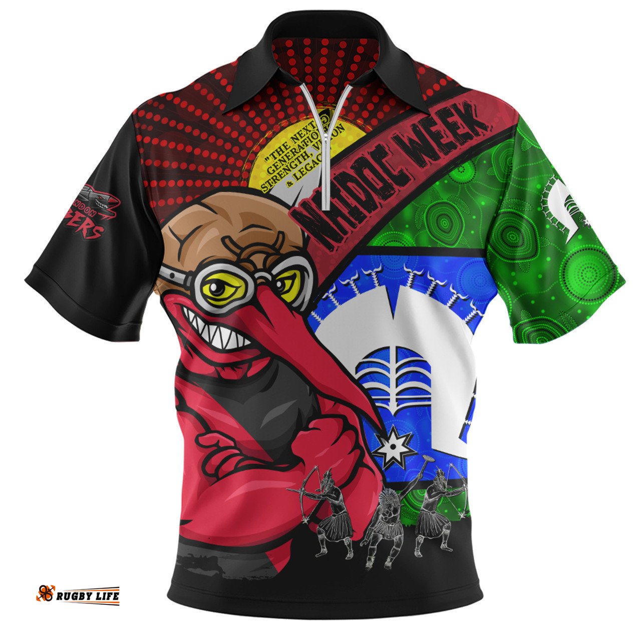Essendon NAIDOC Week Pride Edition Zip Polo Shirt