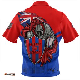 Newcastle Knights Custom For Die Hard Fan Australia Flag Scratch Style Zip Polo Shirt
