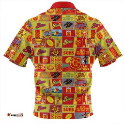 Gold Coast SUNS Legacy Of The Pride Comic Style Zip Polo Shirt