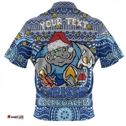 New South Wales Cockroaches Christmas Custom Christmas Knit Patterns Vintage Jersey Ugly Zip Polo Shirt