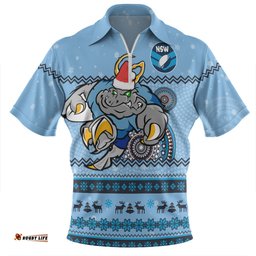 New South Wales Cockroaches Christmas Custom Ugly Xmas And Aboriginal Patterns For Die Hard Fan Zip Polo Shirt