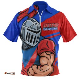 Newcastle Knights Defend The Pride Zip Polo Shirt