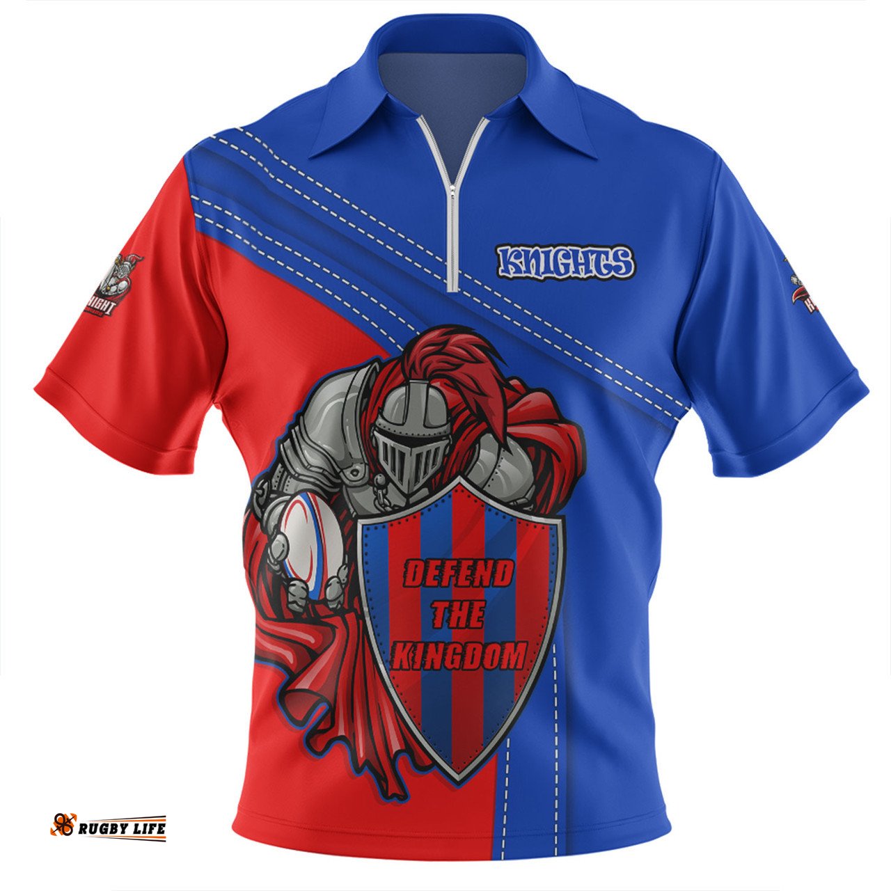 Newcastle Knights Custom Team Of Us Die Hard Fan Supporters Zip Polo Shirt