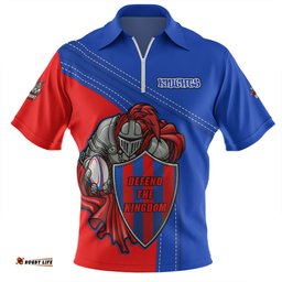 Newcastle Knights Custom Team Of Us Die Hard Fan Supporters Zip Polo Shirt