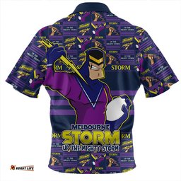 Melbourne Storm Champion���s Pride Comic Style Zip Polo Shirt