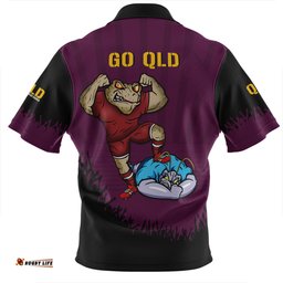 Queensland Maroons Zip Polo Shirt Custom State Of Origin 2024 Go Mighty QLD Maroons For Die Hard Fan Supporters