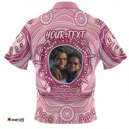 Australia Aboriginal Custom Zip Polo Shirt - Believe You Can And Hold Firmly Onto Your Dreams Personalised Photo (Pink) Zip Polo Shirt
