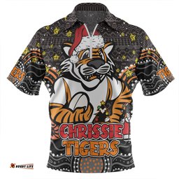 Wests Tigers Christmas Custom Zip Polo Shirt - Christmas Knit Patterns Vintage Jersey Ugly Zip Polo Shirt