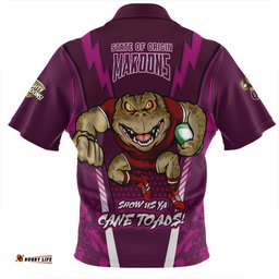Queensland Maroons Zip Polo Shirt Custom State Of Origin 2024 Show Us Ya Cane Toads!