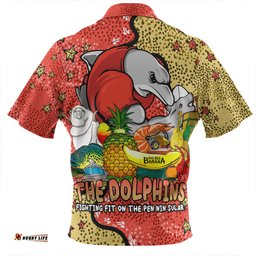 Redcliffe Dolphins Custom Zip Polo Shirt - Australian Big Things Zip Polo Shirt
