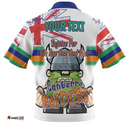 Canberra Raiders Zip Polo Shirt - Happy Australia Day We Are One And Free V2