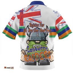 Canberra Raiders Zip Polo Shirt - Happy Australia Day We Are One And Free V2