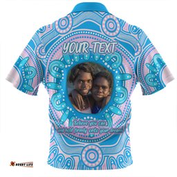 Australia Aboriginal Custom Zip Polo Shirt - Believe You Can And Hold Firmly Onto Your Dreams Personalised Photo (Blue) Zip Polo Shirt