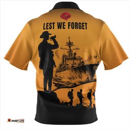 Australia Zip Polo Shirt Lest We Forget Navy Anzac