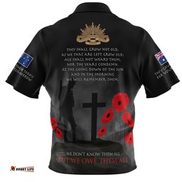 Australia Anzac Zip Polo Shirt - Australia Remember Ver3