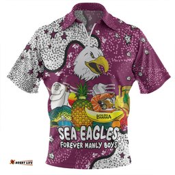 Manly Warringah Sea Eagles Zip Polo Shirt - Australian Big Things Zip Polo Shirt