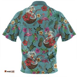 Australia Christmas Surfing Zip Polo Shirt - Funny Santa Surfing Colorful Seamless Pattern Zip Polo Shirt