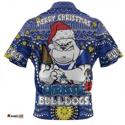 Canterbury-Bankstown Bulldogs Christmas Custom Zip Polo Shirt - Christmas Knit Patterns Vintage Jersey Ugly Zip Polo Shirt