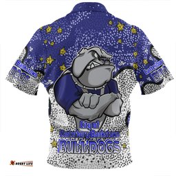 Canterbury-Bankstown Bulldogs Custom Zip Polo Shirt - Team With Dot And Star Patterns For Tough Fan Zip Polo Shirt