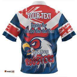 Sydney Roosters Zip Polo Shirt - Happy Australia Day We Are One And Free