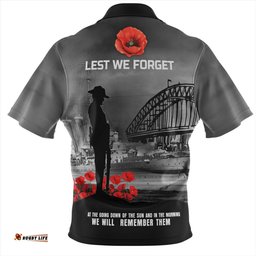 Australia Zip Polo Shirt At The Going Down Of The Sun We Will Remember Them