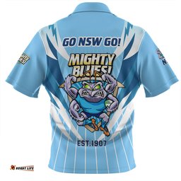 New South Wales Blues Zip Polo Shirt Custom State Of Origin 2024 Passionate Fan Born To Win Ver 2