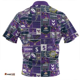 Melbourne Storm Zip Polo Shirt - Team Of Us Die Hard Fan Supporters Comic Style Zip Polo Shirt